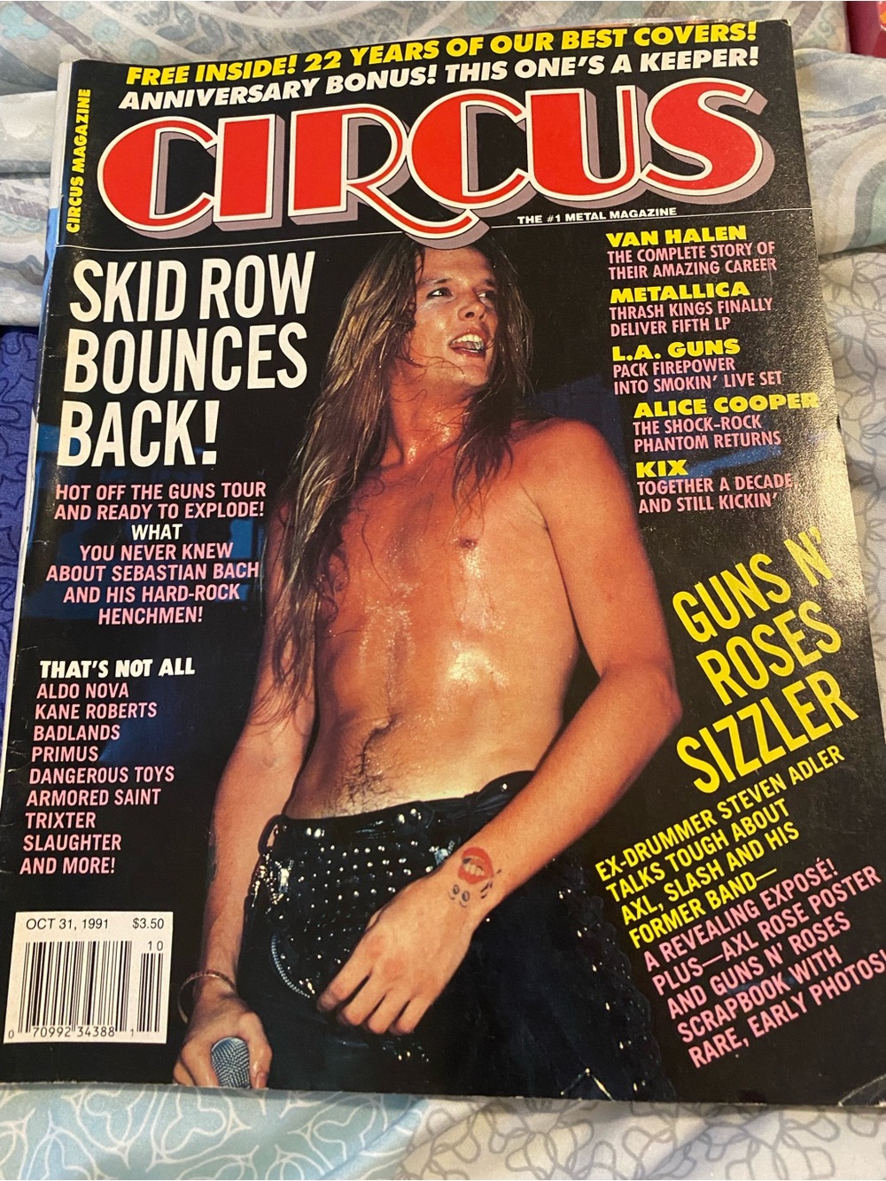 Circus Magazine October 31, 1991 Skid Row Cover